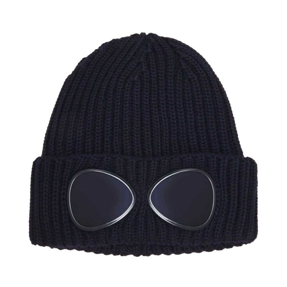 C.P. Company Boys Goggles Ribbed Winter Beanie / Navy
